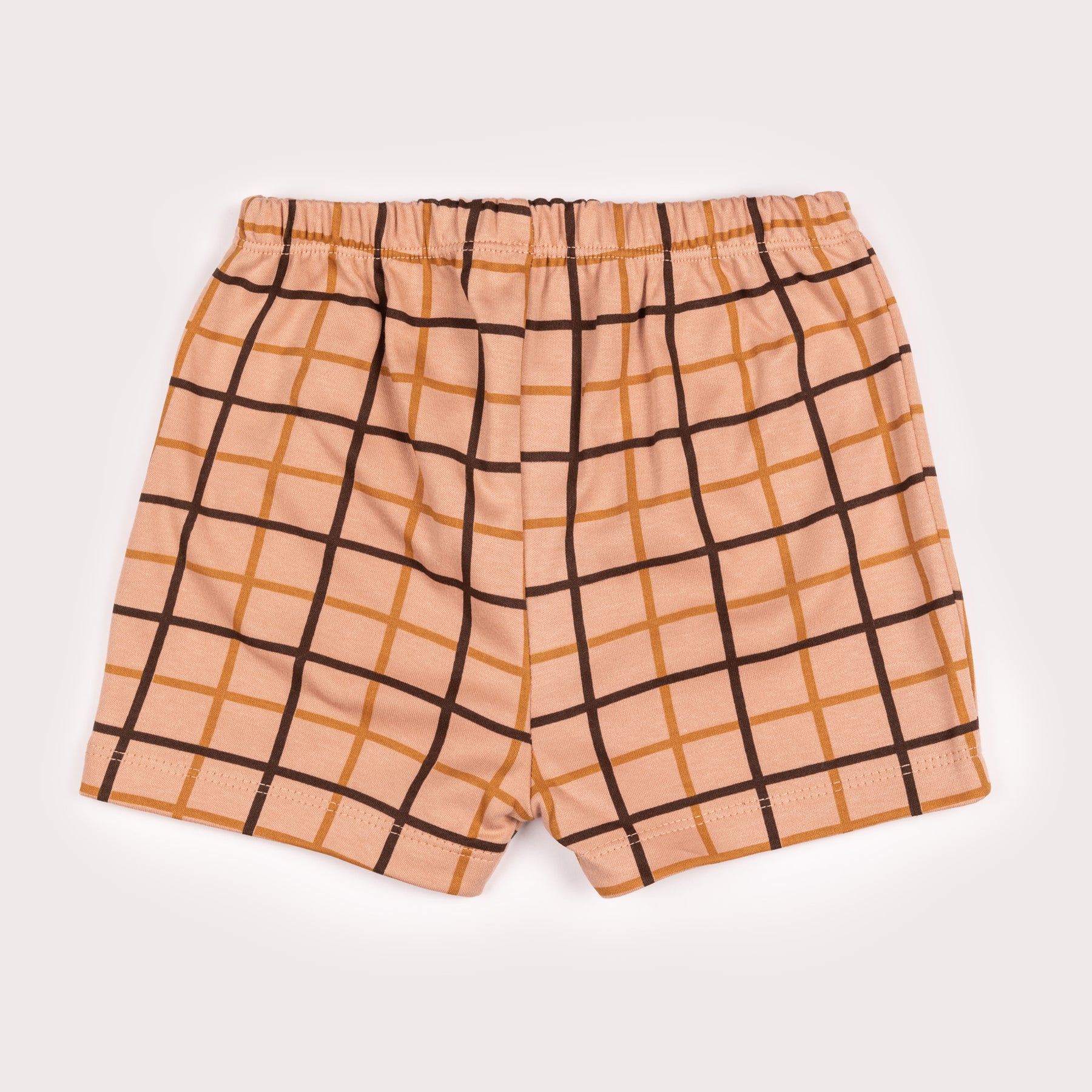 Pyjashort Enfant carreaux café crème