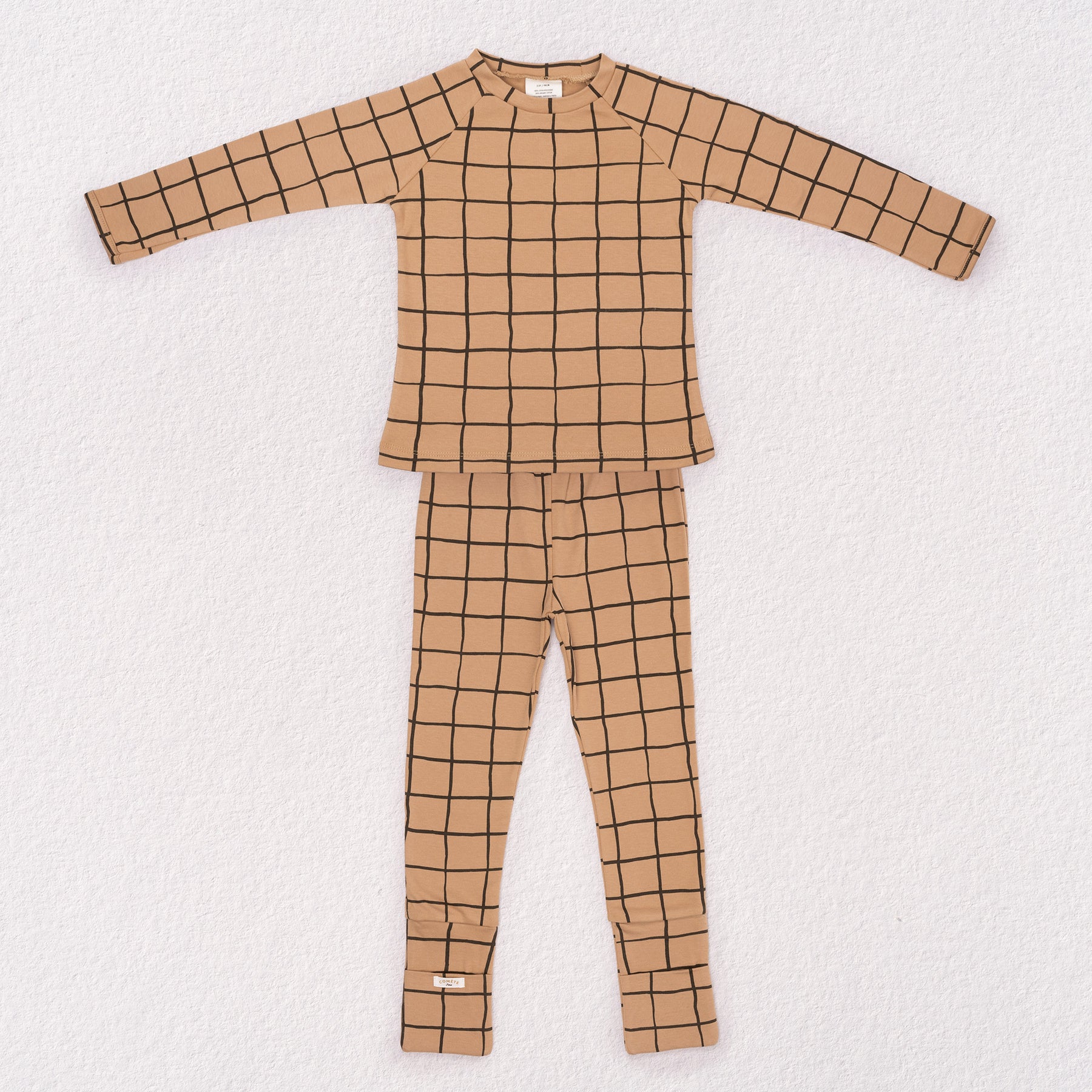 Pyjama enfant bio 2 pièces imprimé à carreaux